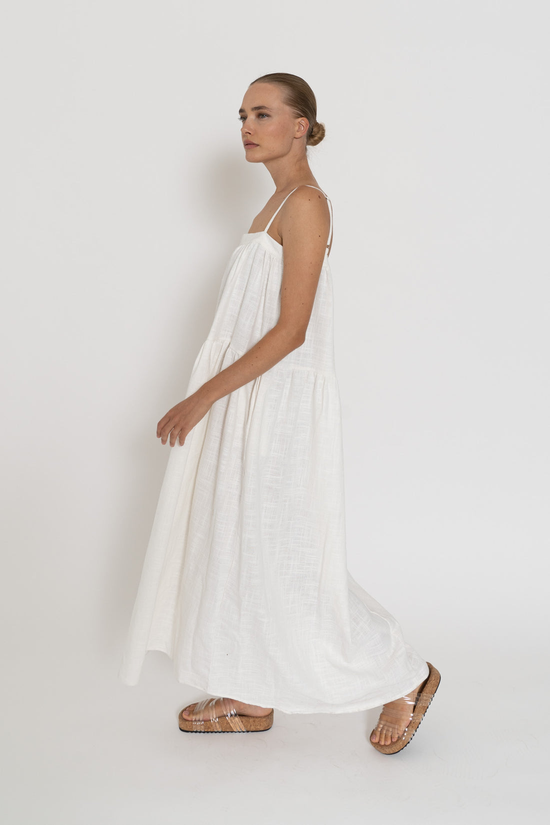 'Ischia Dress'- White Tatami