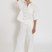 'Capri Shirt' - White Tatami