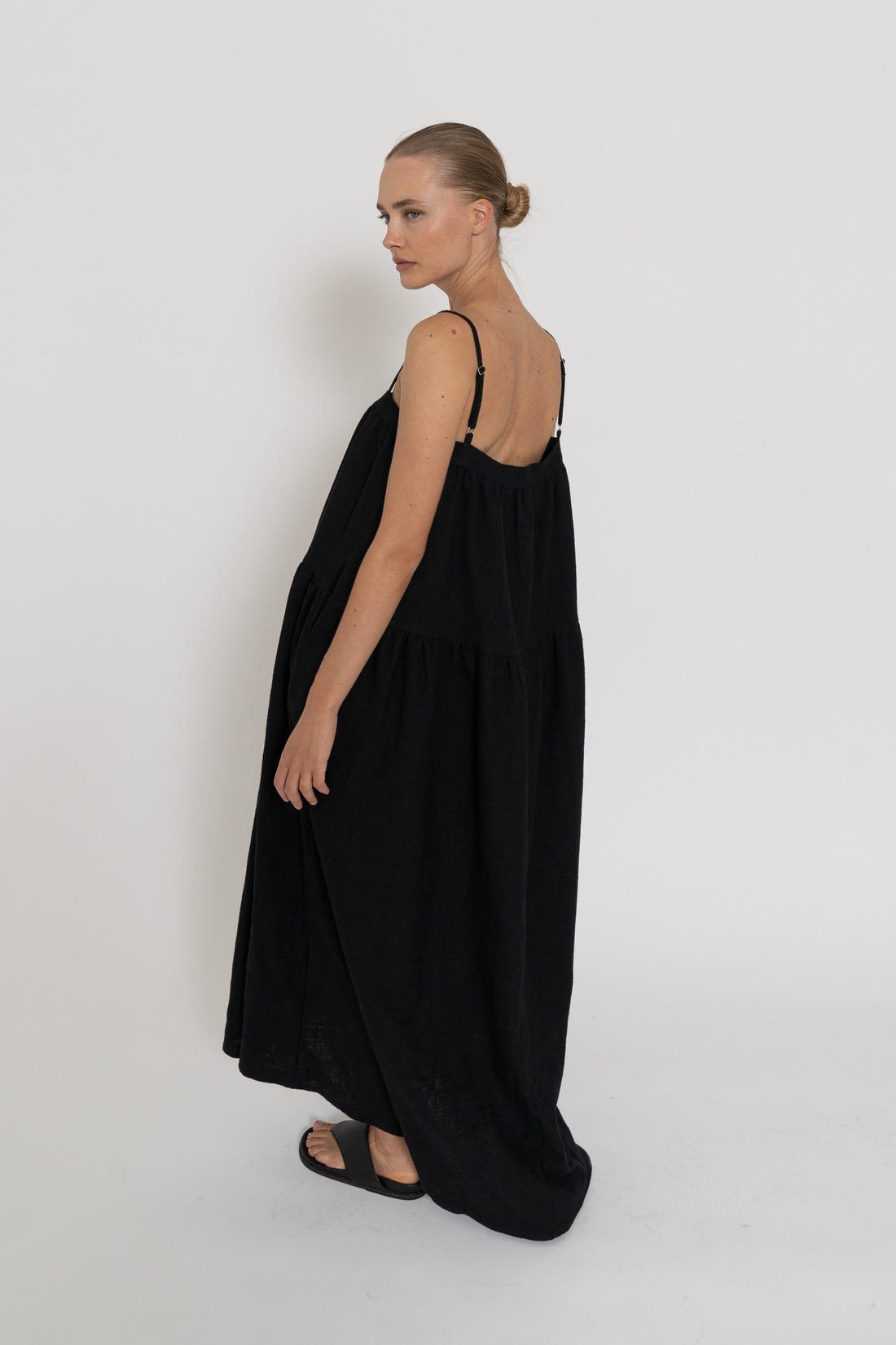 'Ischia Dress' - Black Tatami