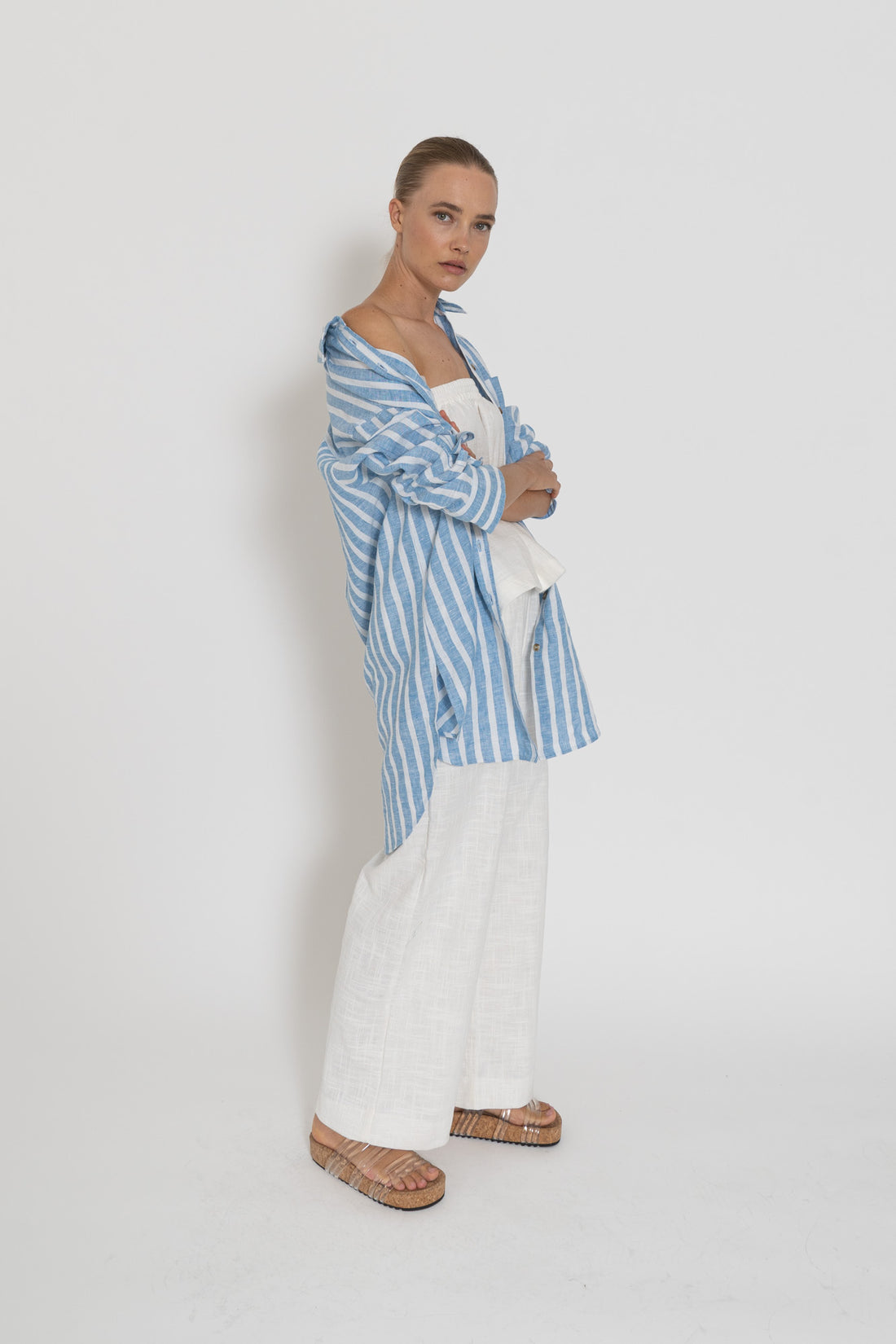 'Capri Shirt Dress' - Mediterranean Blue