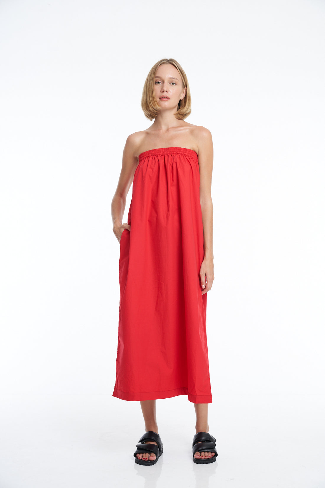 'Vacanza Strapless Dress' - Chilli