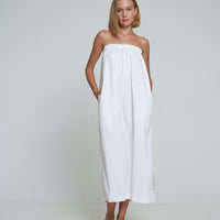 'Vacanza Strapless Dress' - White