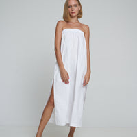 'Vacanza Strapless Dress' - White