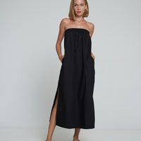 'Vacanza Strapless Dress' - Black