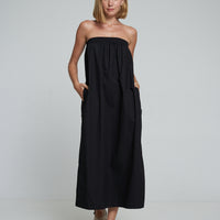 'Vacanza Strapless Dress' - Black