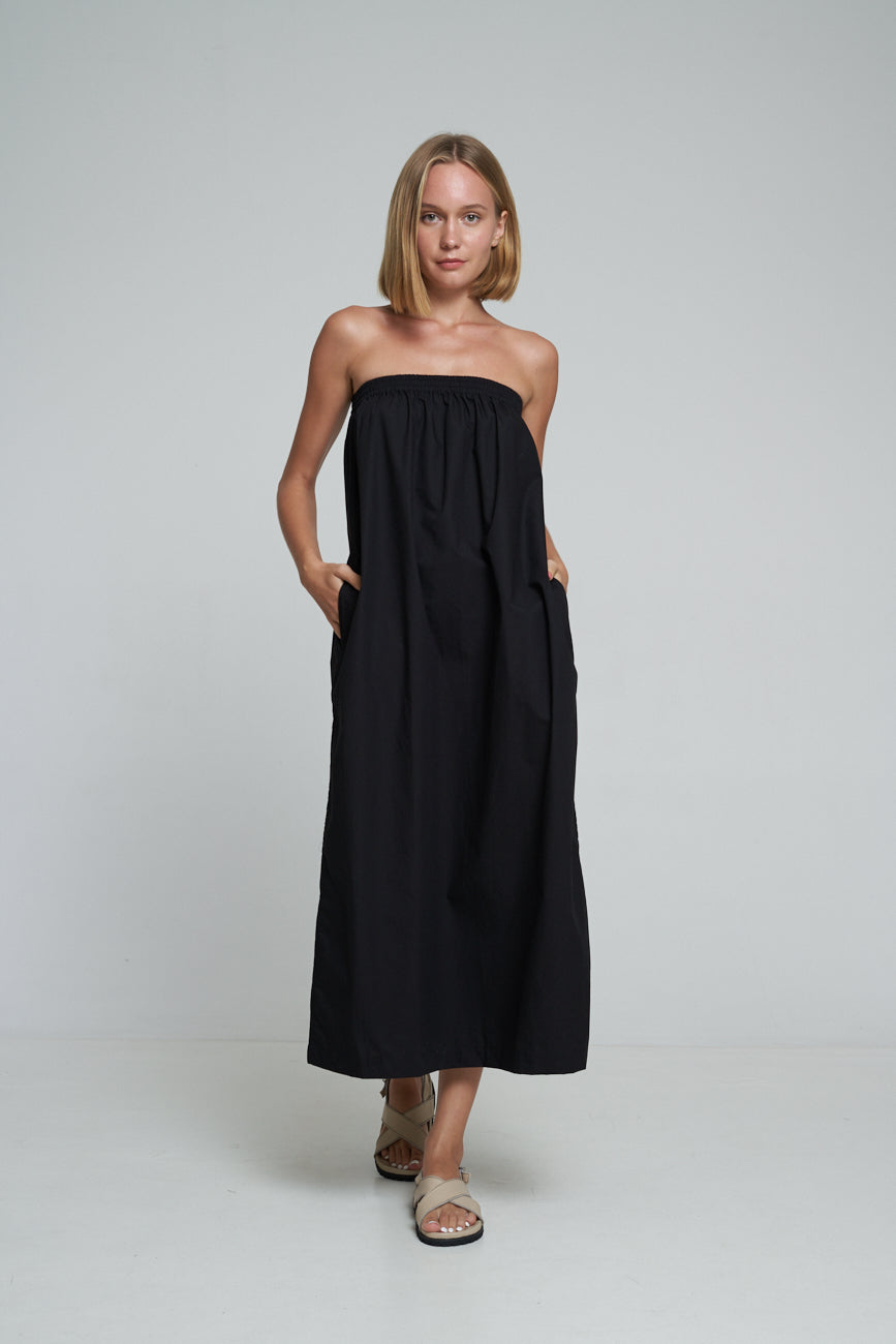 'Vacanza Strapless Dress' - Black