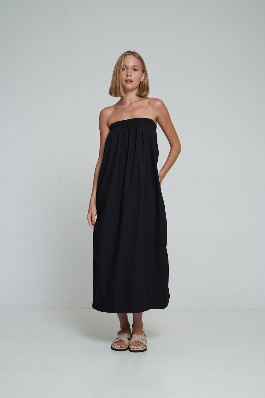 'Vacanza Strapless Dress' - Black