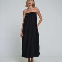 'Vacanza Strapless Dress' - Black