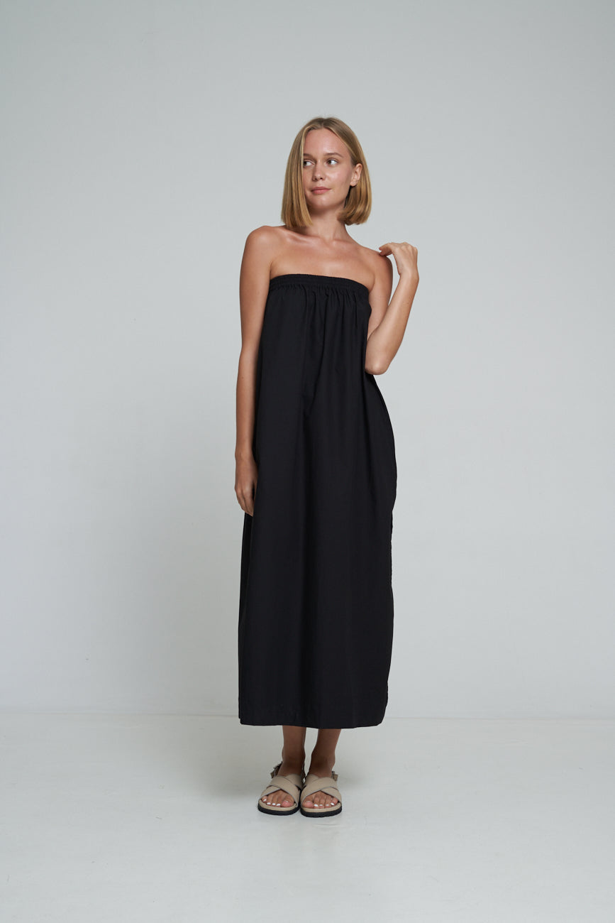 'Vacanza Strapless Dress' - Black