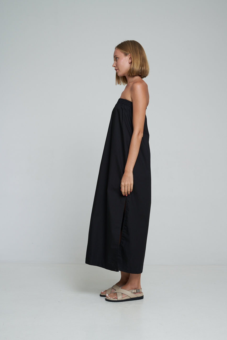 'Vacanza Strapless Dress' - Black