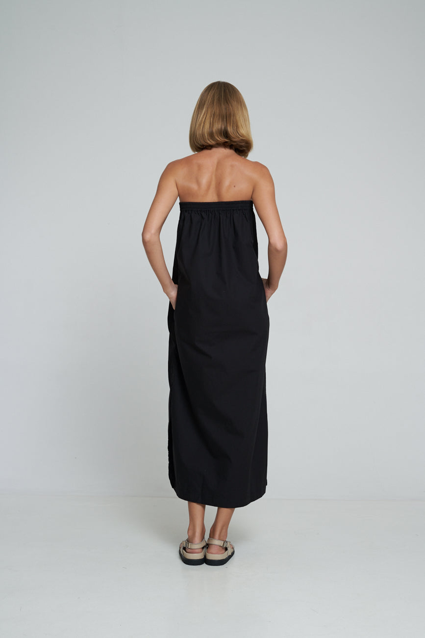 'Vacanza Strapless Dress' - Black