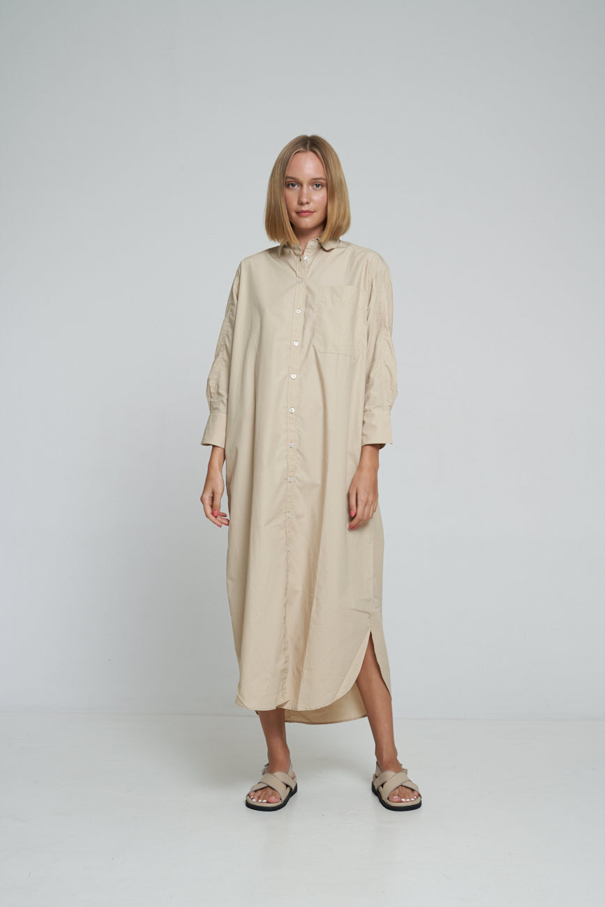 'Vacanza Shirt Dress' - Nude