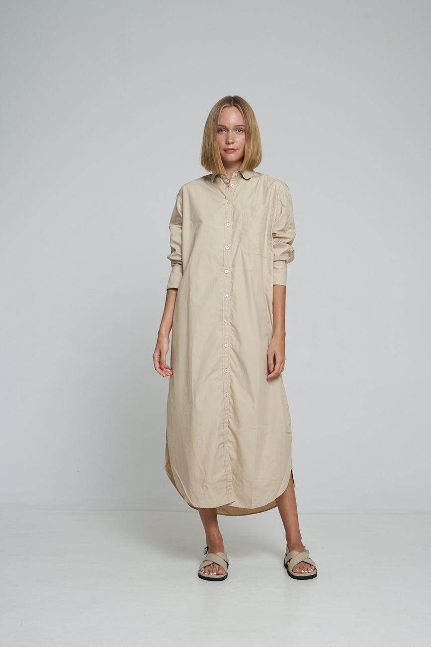 'Vacanza Shirt Dress' - Nude