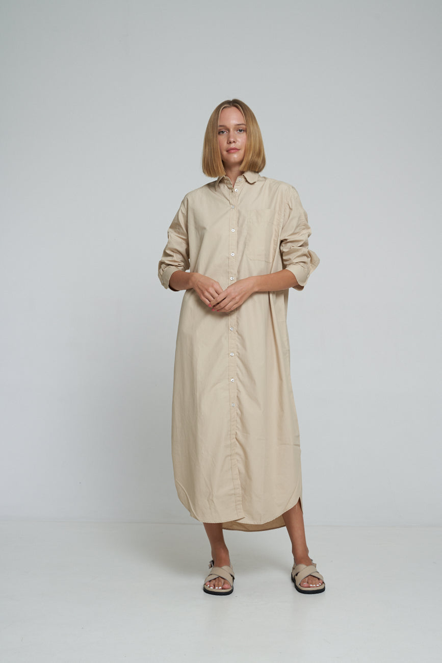 'Vacanza Shirt Dress' - Nude