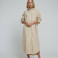 'Vacanza Shirt Dress' - Nude