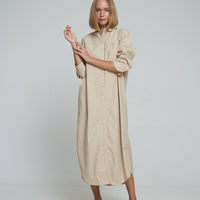 'Vacanza Shirt Dress' - Nude