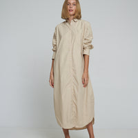 'Vacanza Shirt Dress' - Nude