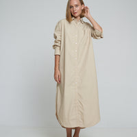 'Vacanza Shirt Dress' - Nude