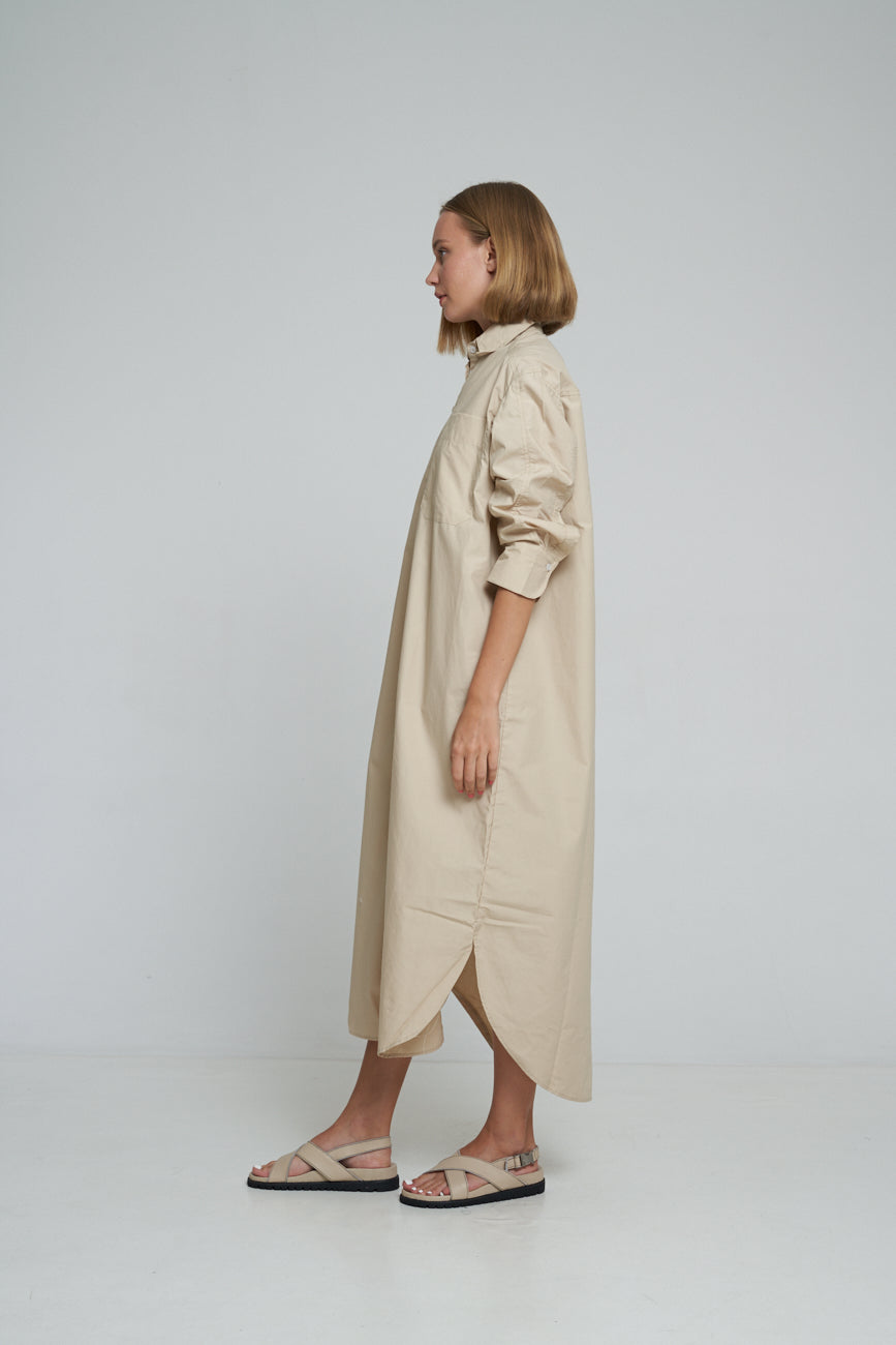 'Vacanza Shirt Dress' - Nude