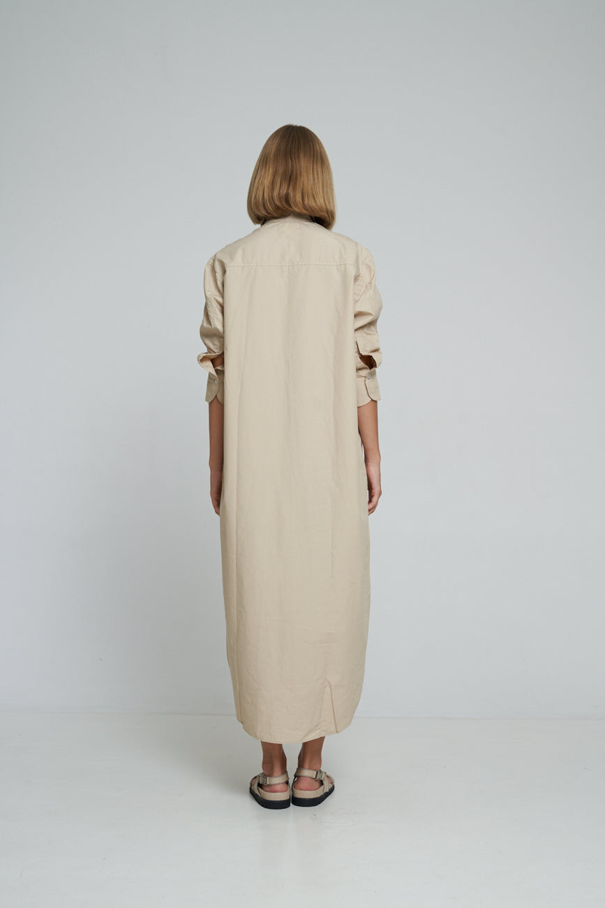 'Vacanza Shirt Dress' - Nude